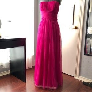 Long pink formal prom dress